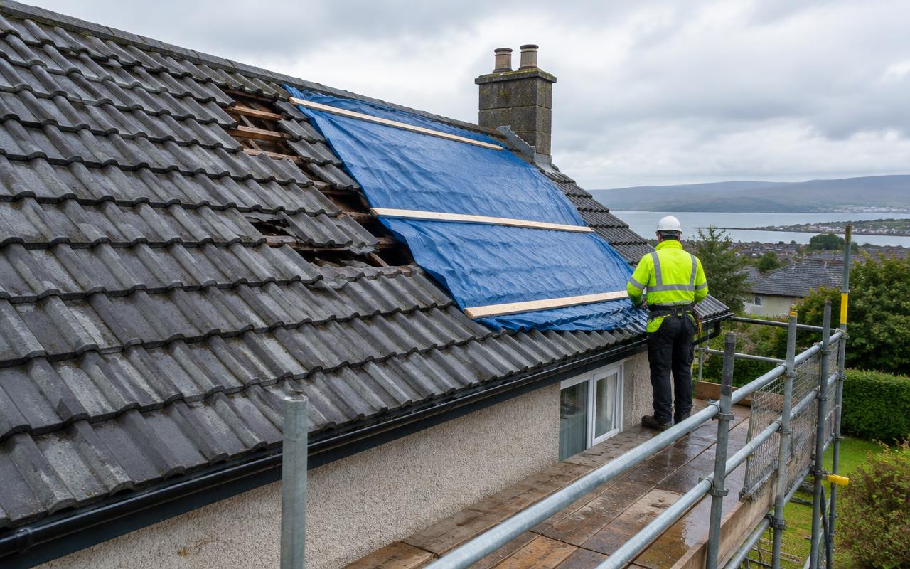 emergency roof repairs by Roofing Central Scotland